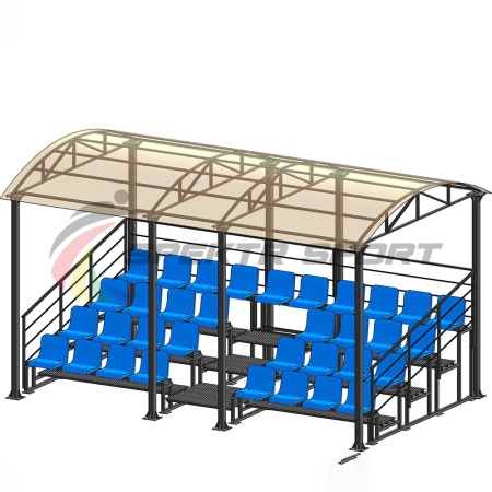 Купить Трибуна для зрителей 4 ряда на 34 места с навесом и перилами в Моршанске 
