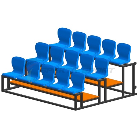 Купить Трибуна мобильная 3 ряда сиденья пластиковые на 15 мест в Моршанске 
